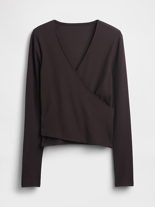 Image number 5 showing, Modern Wide Rib Wrap V-Neck T-Shirt