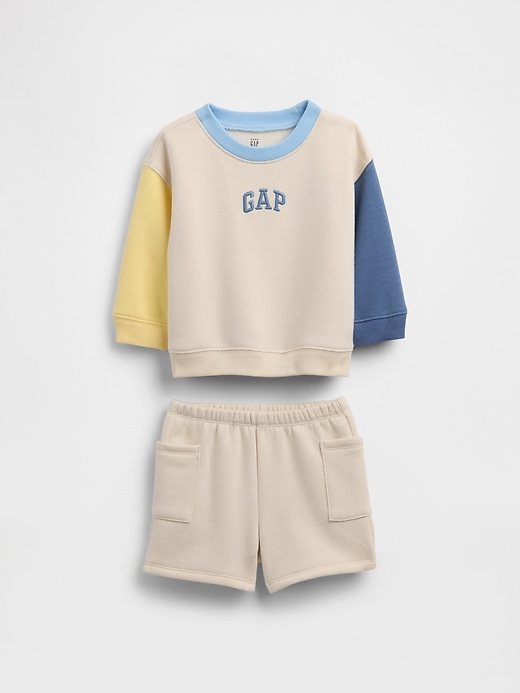 Image number 1 showing, Baby VintageSoft Colorblock Logo Outfit Set
