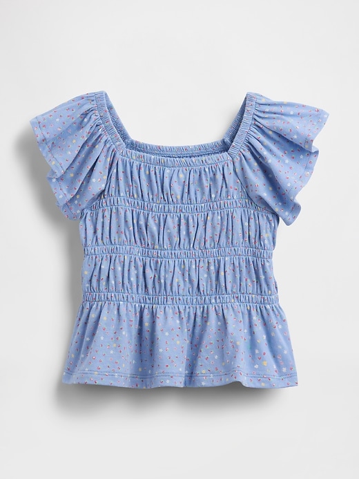 Image number 2 showing, Baby & Toddler Smocked Flutter-Sleeve Top