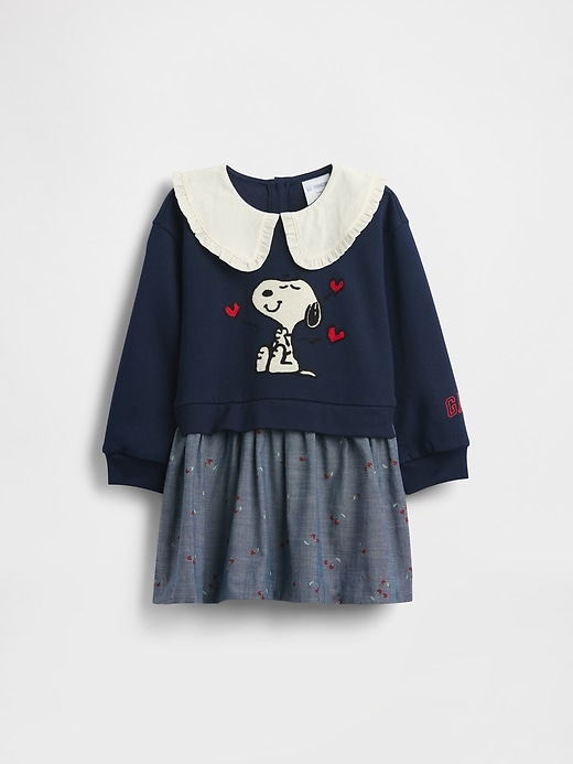 Image number 2 showing, Baby & Toddler Snoopy Ruffle Collar Sweatshirt Dress