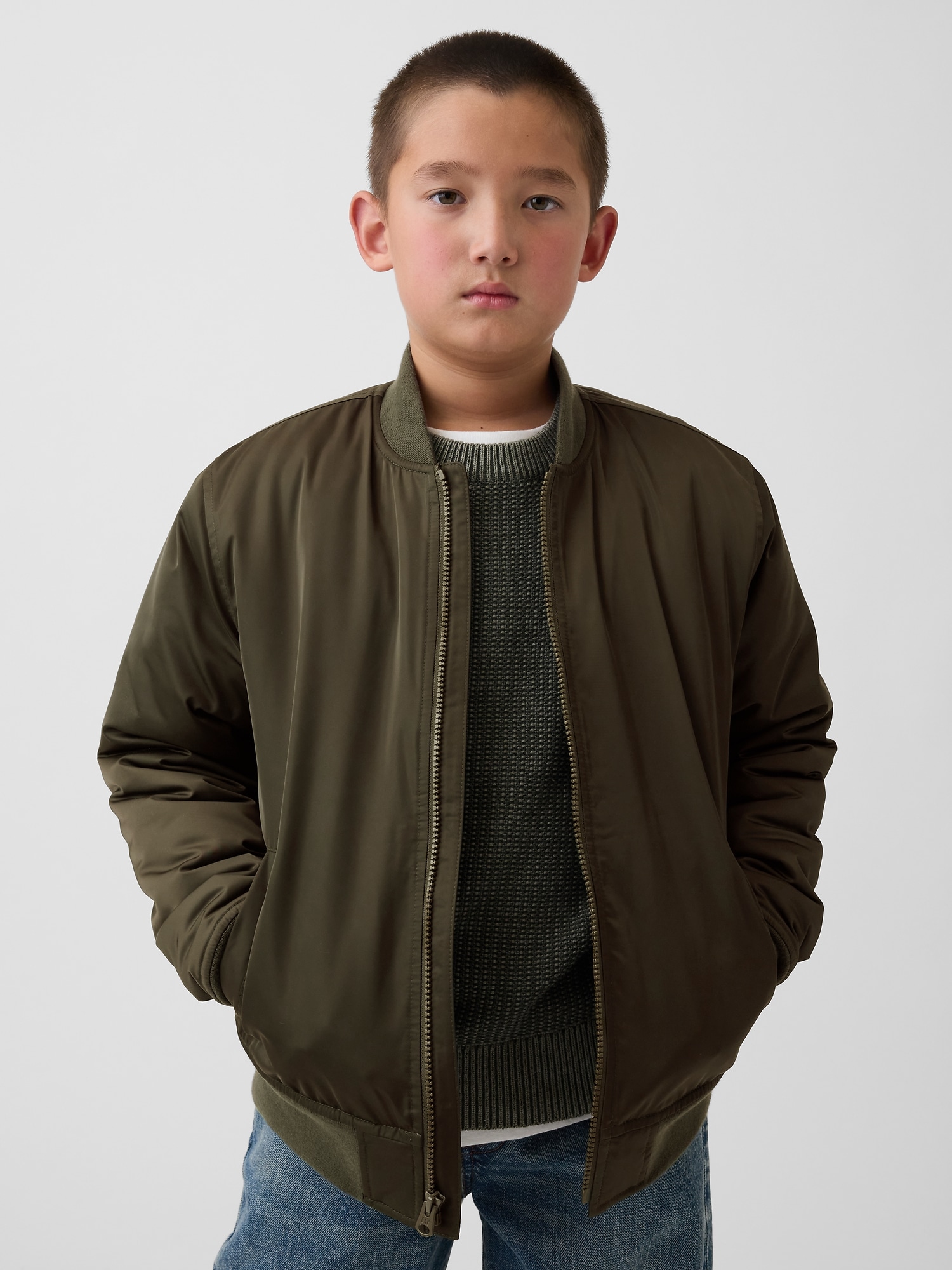 Kids Satin Bomber Jacket