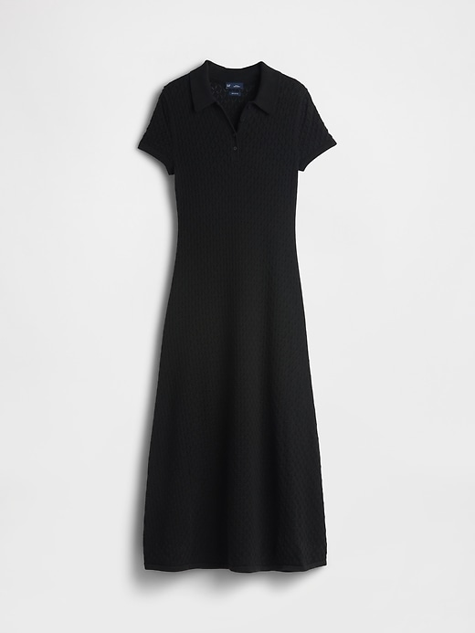 Image number 5 showing, Pointelle Polo Maxi Sweater Dress
