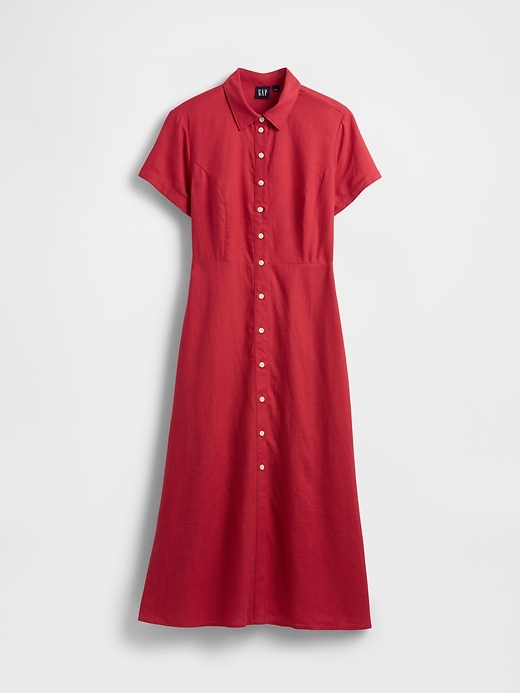 Image number 5 showing, Linen-Blend Midi Shirtdress