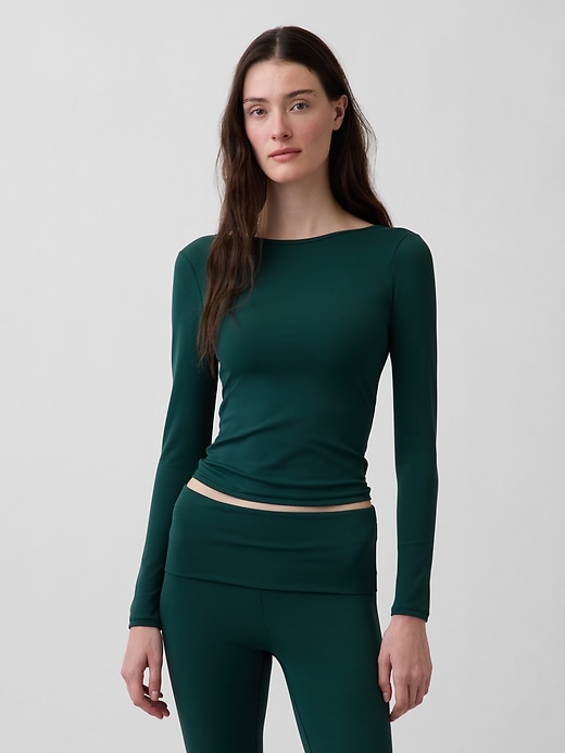 Image number 1 showing, GapFit Smooth Boatneck T-Shirt