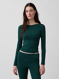 Image number 1 showing, GapFit Smooth Boatneck T-Shirt