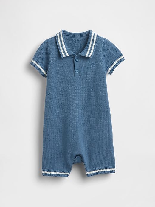 Image number 1 showing, Baby Polo Sweater Shorty One-Piece