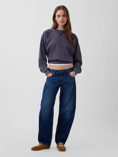 Low Rise Barrel Jeans