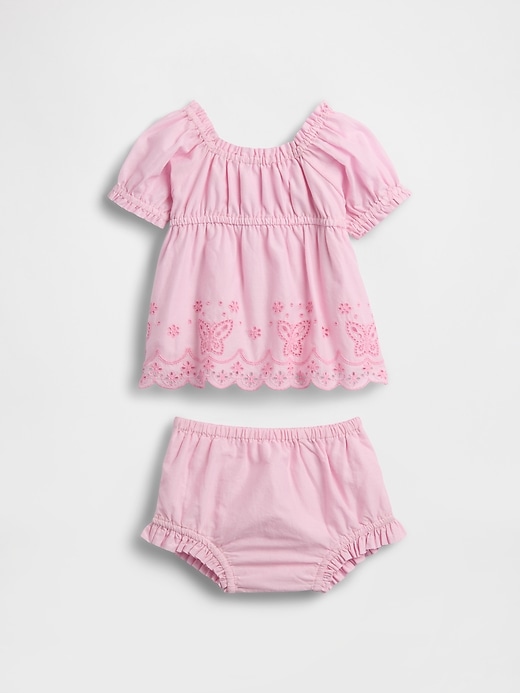 Image number 1 showing, Baby Embroidered Butterfly Outfit Set