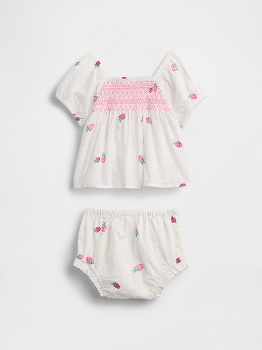 Image number 2 showing, Baby Smocked Strawberry Outfit Set