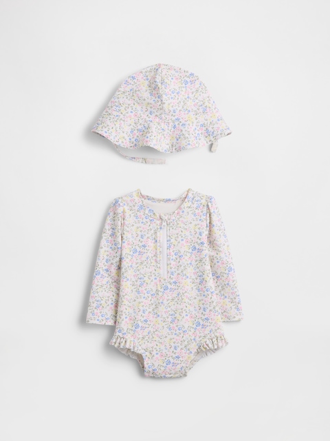 MAILLOT DE BAIN ANTI-UV À MOTIF FLORAL POUR BÉBÉ