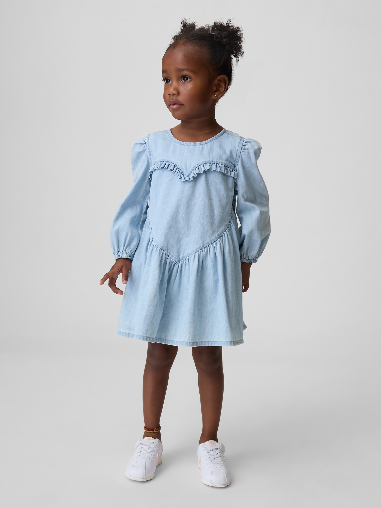 Baby & Toddler Denim Ruffle Heart Dress