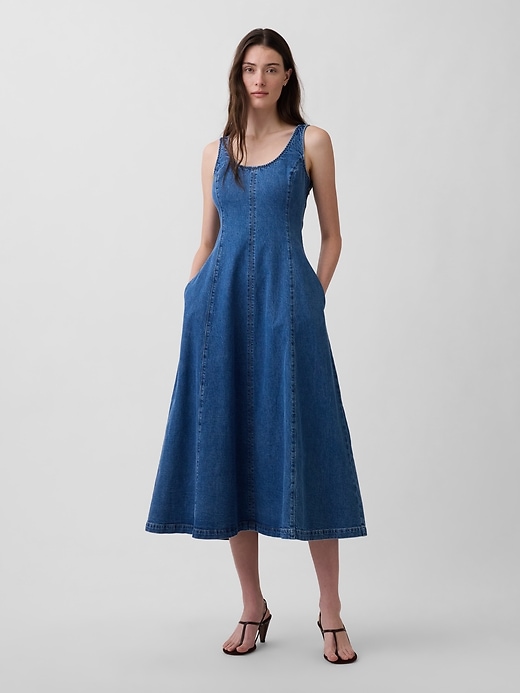 Image number 1 showing, Denim Scoop Neck Maxi Dress