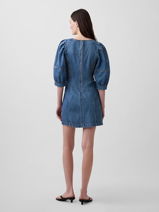 Image number 2 showing, UltraSoft Denim Puff-Sleeve Mini Dress