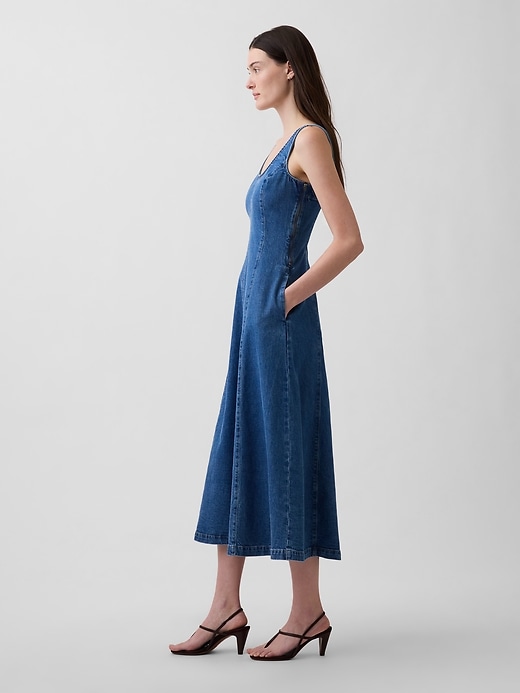 Image number 3 showing, Denim Scoop Neck Maxi Dress