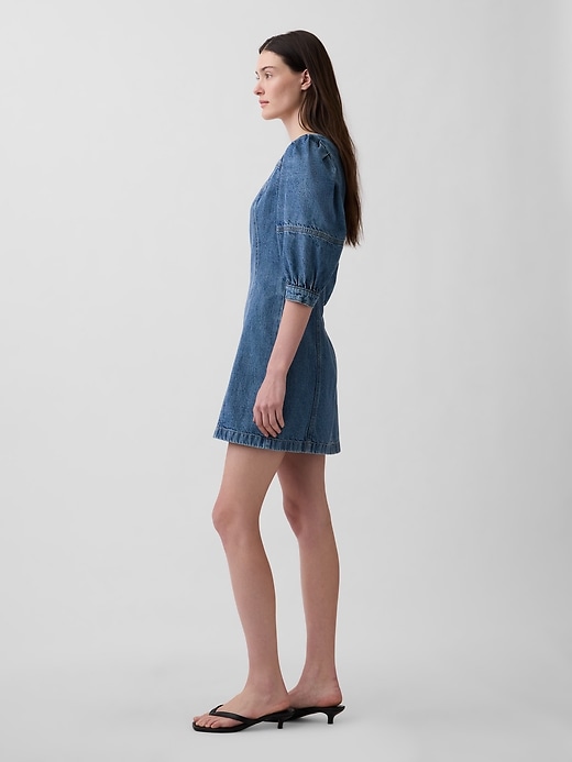 Image number 3 showing, UltraSoft Denim Puff-Sleeve Mini Dress
