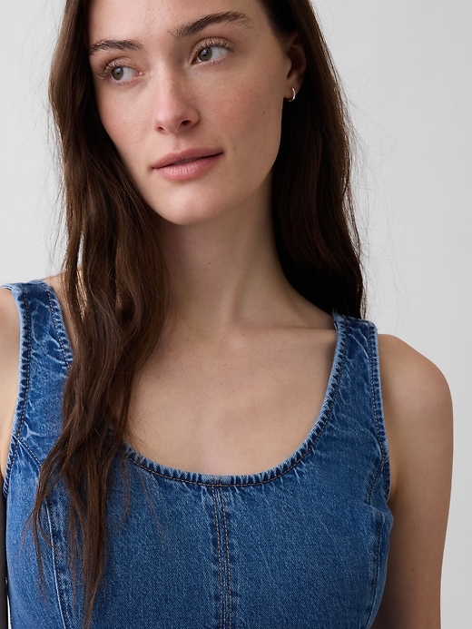 Image number 4 showing, Denim Scoop Neck Maxi Dress
