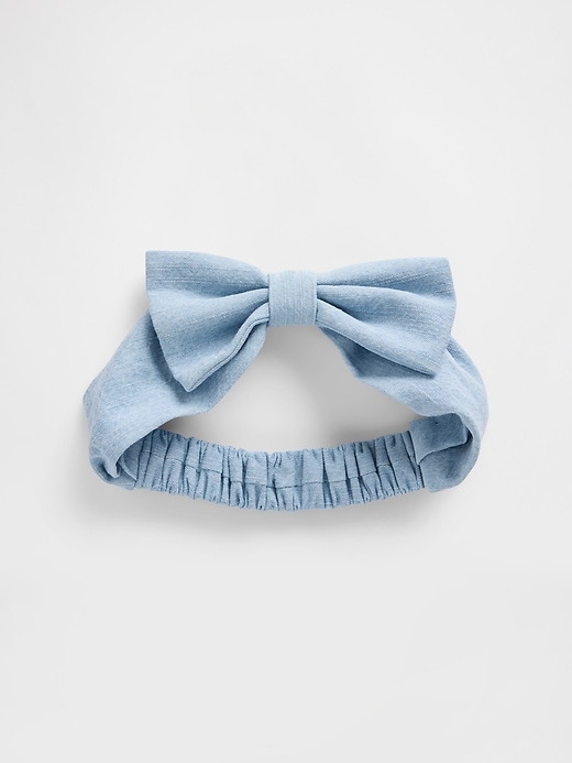 Image number 1 showing, Baby Denim Bow Headband