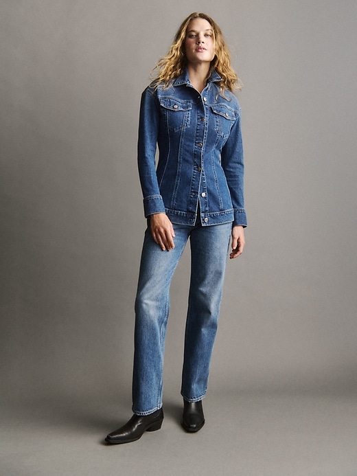 Image number 6 showing, Mid Rise Rigid Relaxed Straight Jeans