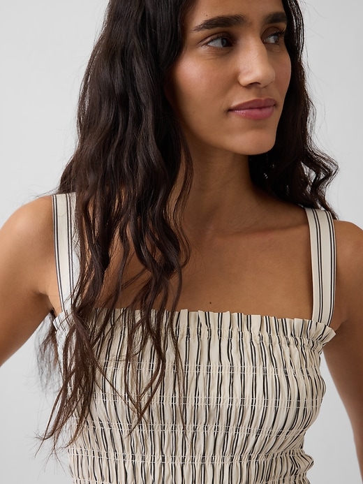 Image number 4 showing, Poplin Smocked Bodice Maxi Dress