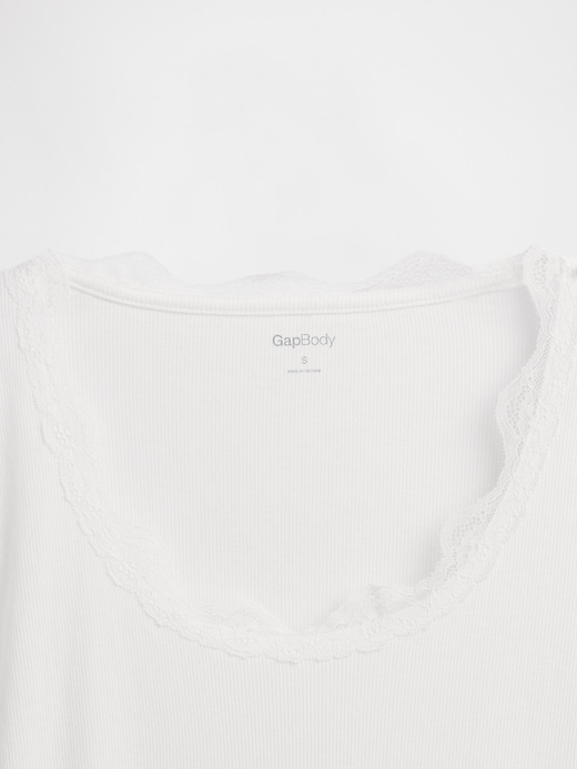 Image number 4 showing, Mini Rib Lace-Trim PJ Top