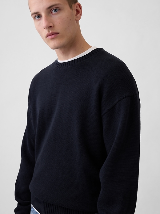 Image number 4 showing, Relaxed Crewneck Crop Sweater