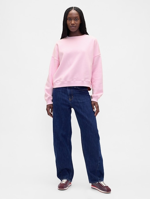 L'image numéro 2 présente Chandail en coton ouaté ras du cou à couture biseautée VintageDoux