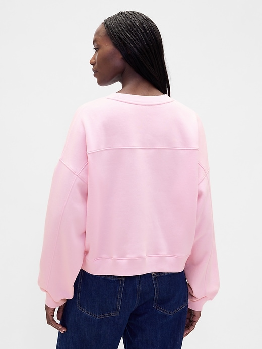 L'image numéro 3 présente Chandail en coton ouaté ras du cou à couture biseautée VintageDoux