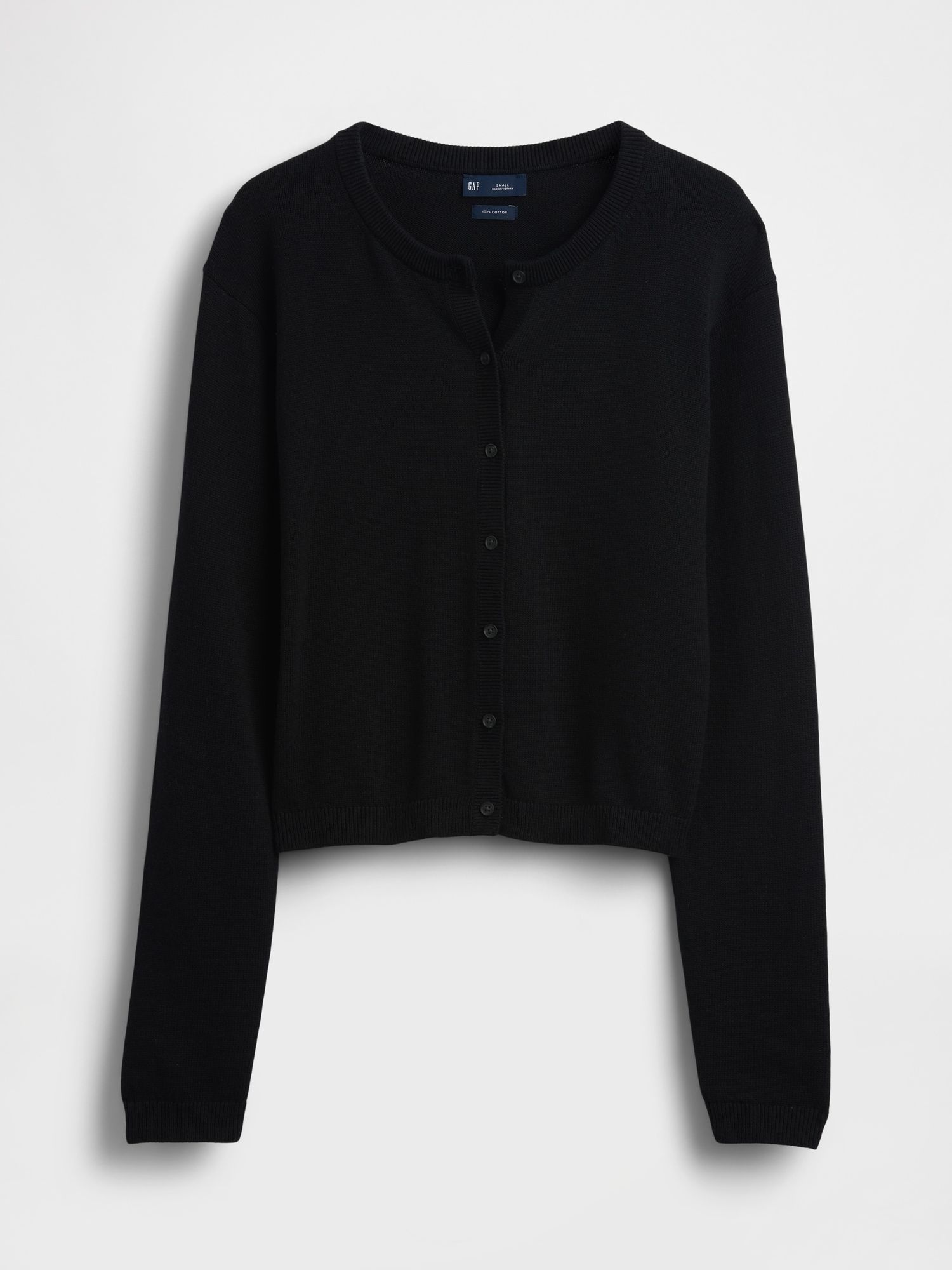 100% Cotton Relaxed Crop Cardigan Sweater