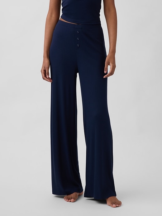 Image number 2 showing, Mini Rib Wide-Leg PJ Pants