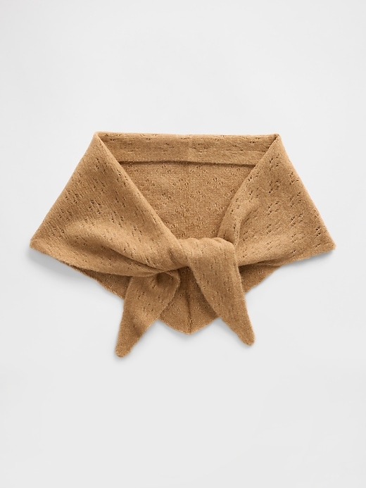 L'image numéro 1 présente Écharpe triangulaire en tricot pointelle