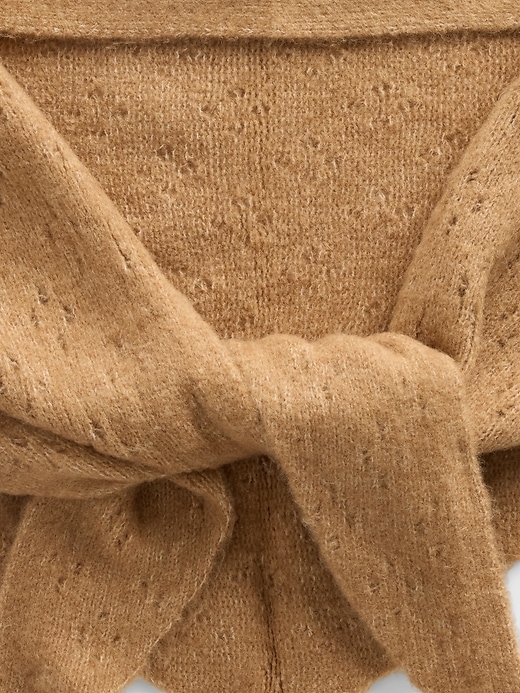 L'image numéro 3 présente Écharpe triangulaire en tricot pointelle