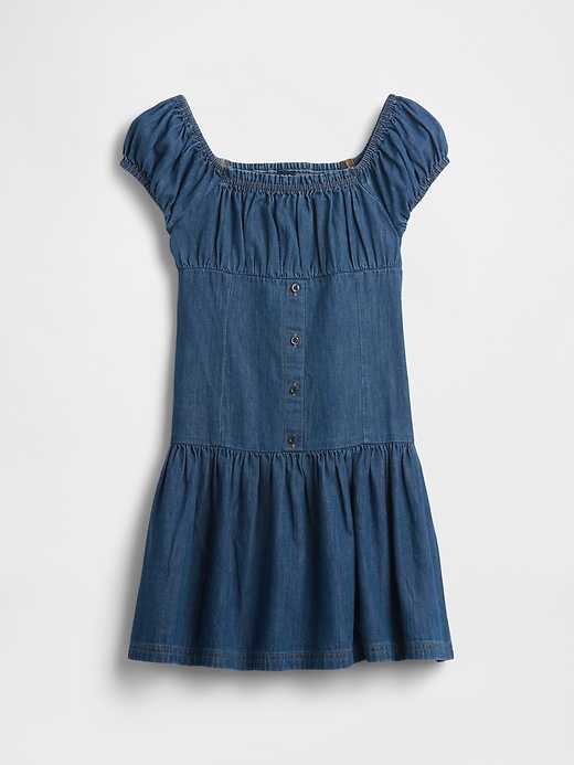 Image number 2 showing, Kids Denim Drop-Waist Dress