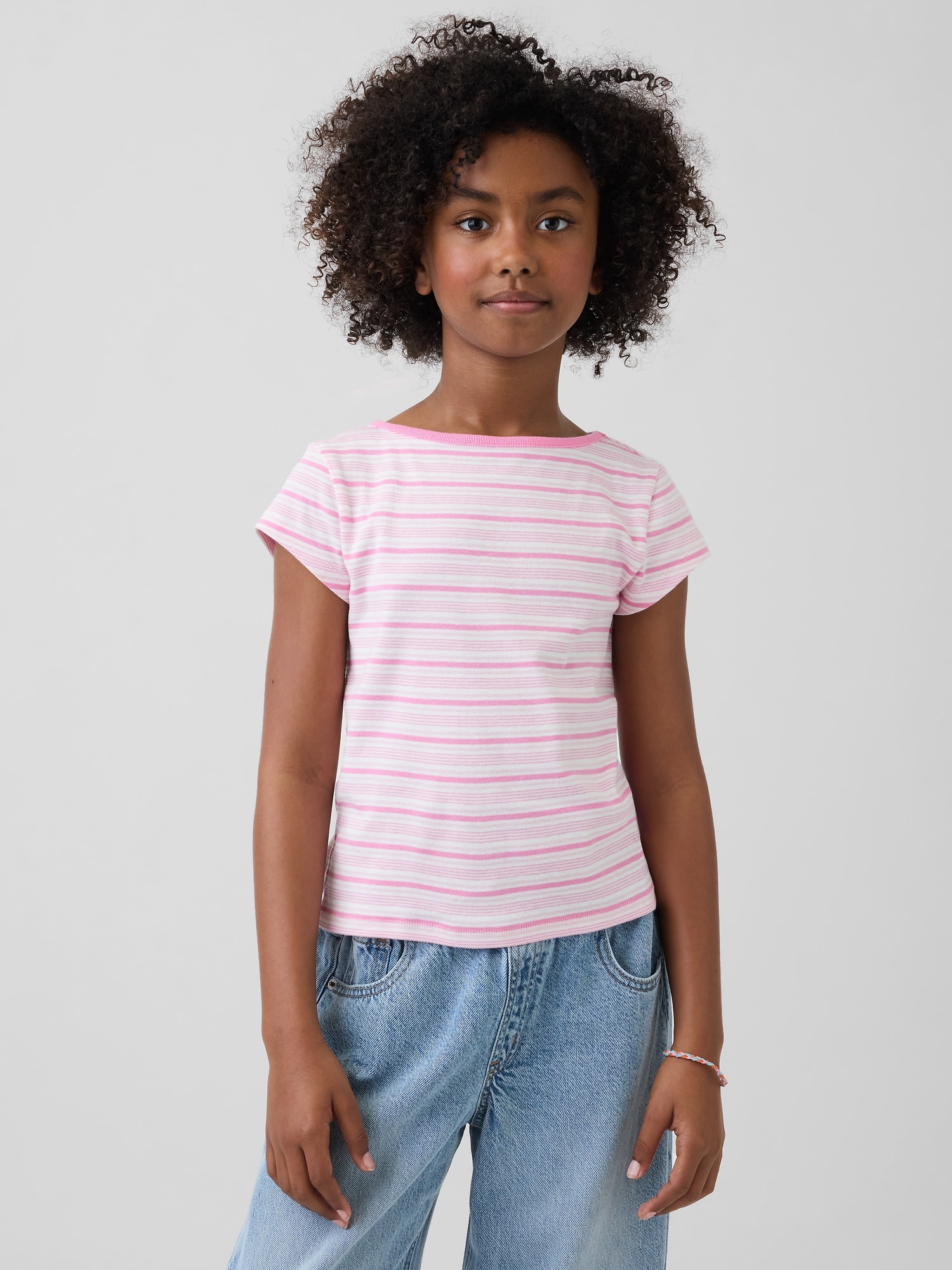 Kids Cap-Sleeve Fitted T-Shirt
