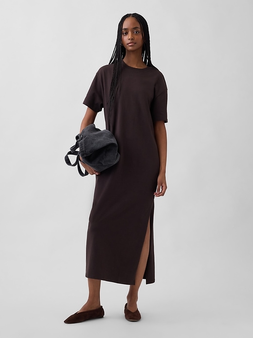 Image number 1 showing, Heavyweight Oversized Maxi T-Shirt Dress