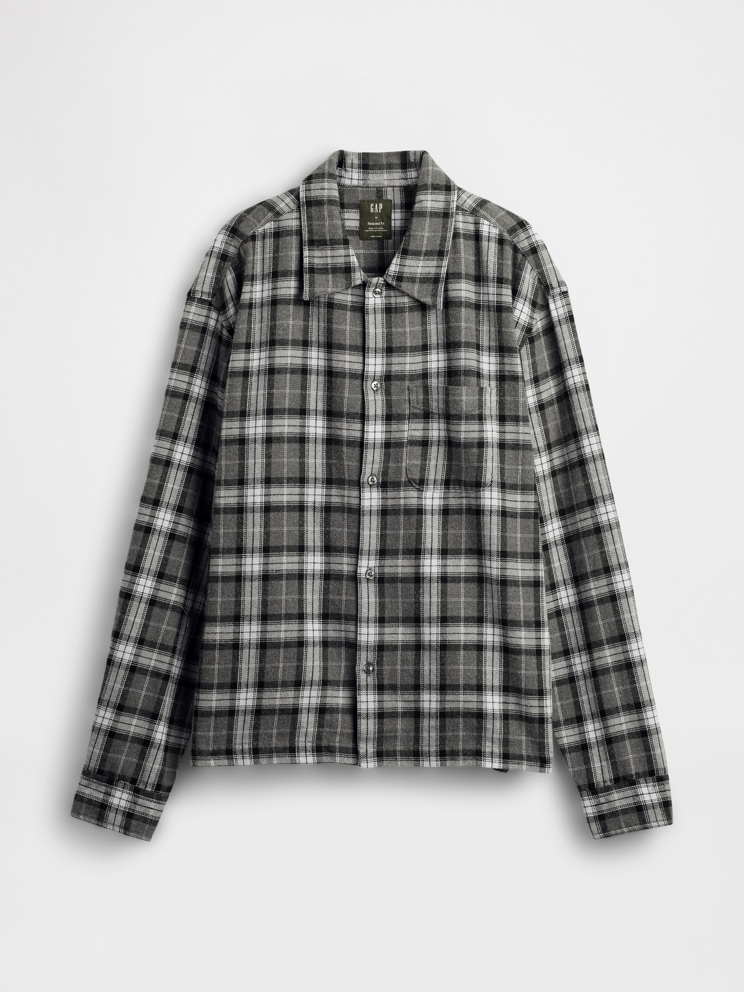 Organic Cotton Relaxed Flannel Shirt