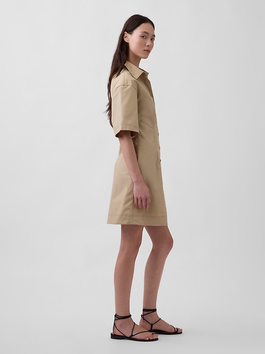 Image number 3 showing, Poplin Mini Shirtdress