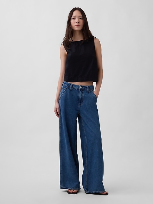 Image number 2 showing, Poplin Boatneck Shell Tank Top