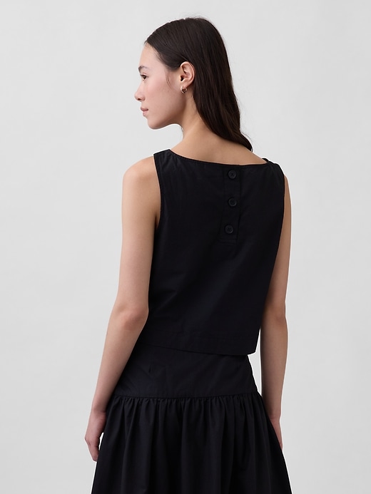 Image number 3 showing, Poplin Boatneck Shell Tank Top
