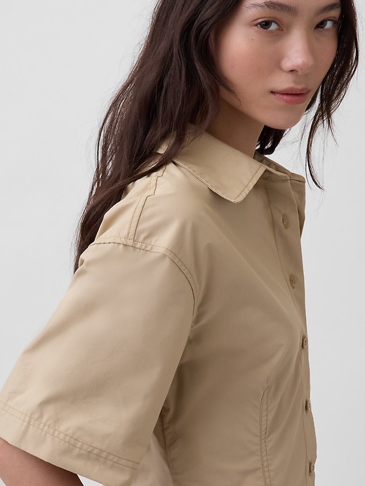 Image number 4 showing, Poplin Mini Shirtdress