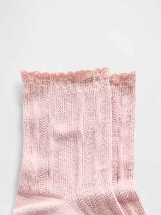 Image number 2 showing, Pointelle Half Crew Socks