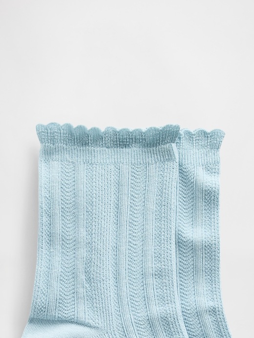 Image number 2 showing, Pointelle Half Crew Socks