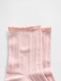 Image number 2 showing, Pointelle Half Crew Socks