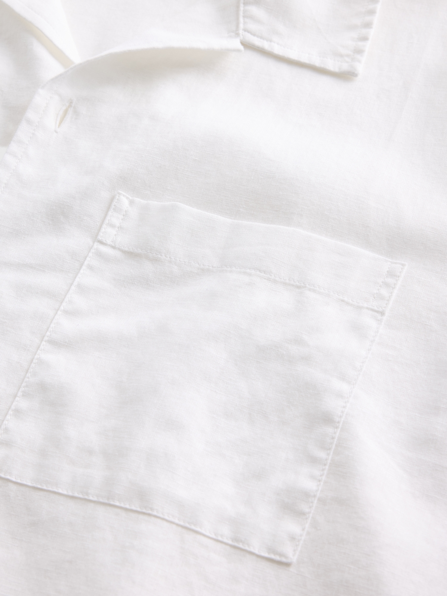 Linen-Cotton Relaxed Straight-Hem Shirt