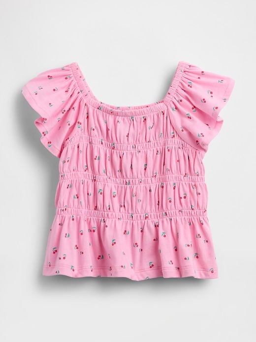 Image number 2 showing, Baby & Toddler Smocked Flutter-Sleeve Top