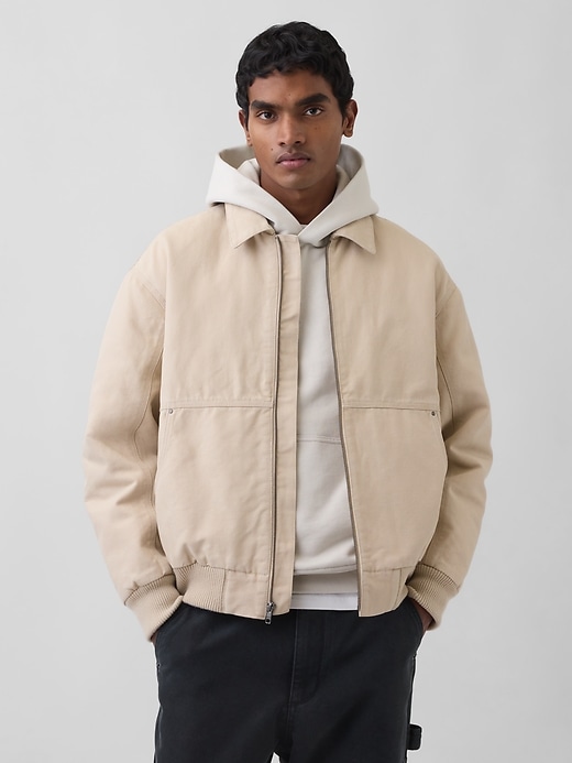 Image number 1 showing, Canvas Bomber Jacket