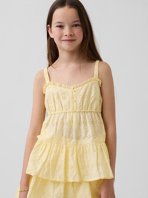 Image number 1 showing, Kids Tiered Eyelet Tank Top