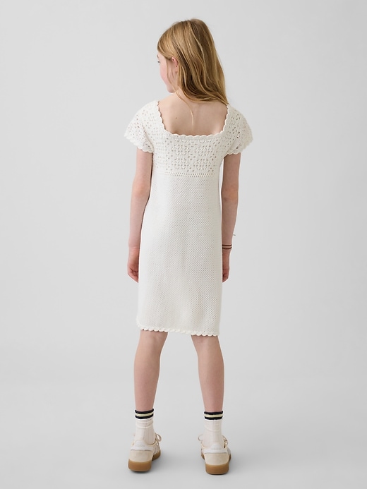 Image number 3 showing, Kids Crochet Sweater Dress