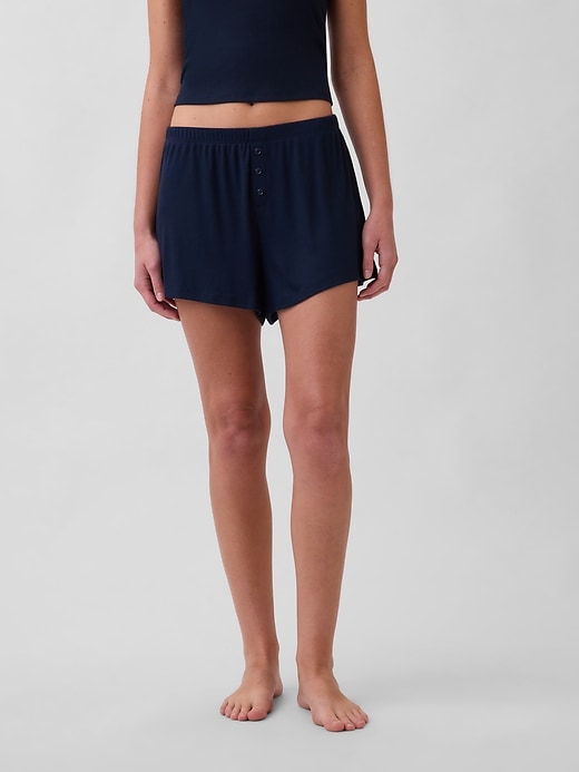 Image number 2 showing, Mini Rib Relaxed PJ Shorts