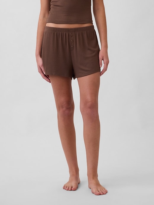 Image number 2 showing, Mini Rib Relaxed PJ Shorts