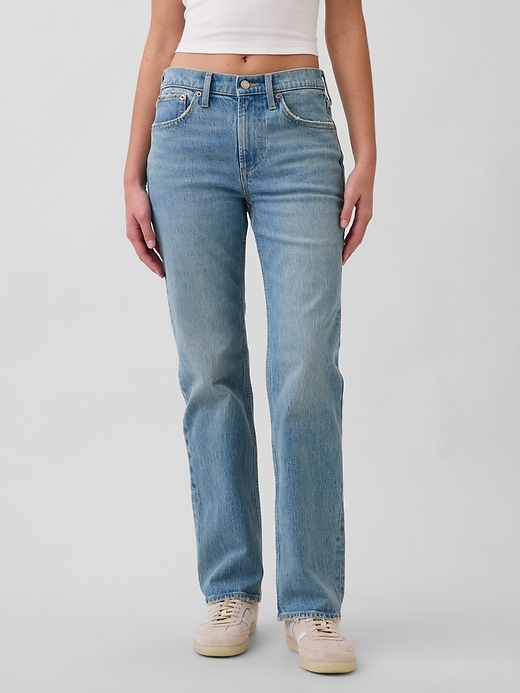 Image number 2 showing, Mid Rise Relaxed Straight Jeans